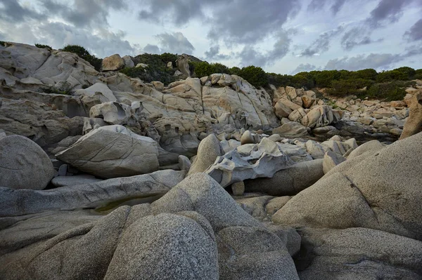 Деталь Южного Побережья Сардинии Именно Местечке Пунта Молентис Береговая Линия — стоковое фото