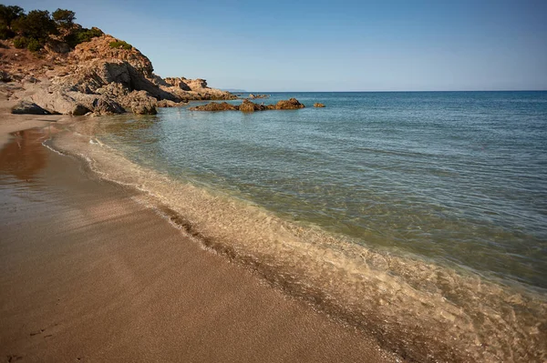 Playa Cala Figu Cerdeña Donde Mar Con Sus Aguas Cristalinas — Foto de Stock