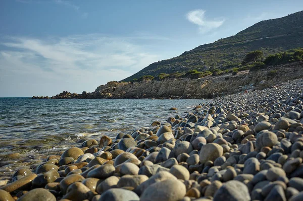 Wspaniały Widok Plażę Punta Molentis Sardynii Zrobione Latem Całkowicie Nieskażona — Zdjęcie stockowe