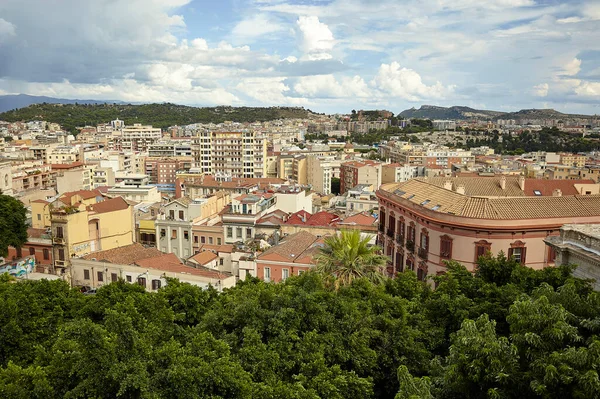 Vista Superior Barrio Ciudad Cagliari Con Sus Edificios Característicos Particular — Foto de Stock