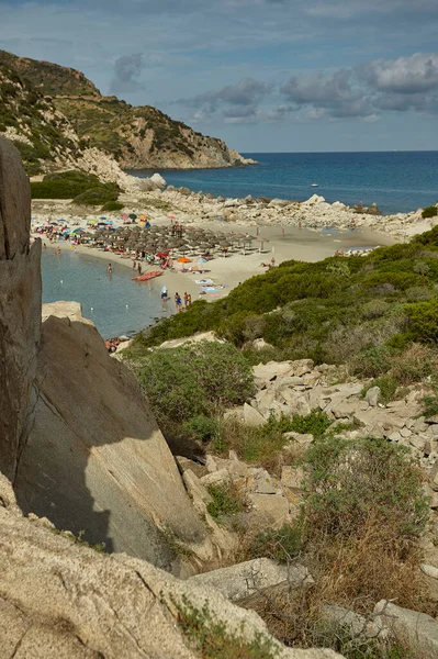 Foto Verticale Della Spiaggia Punta Molentis Nel Sud Della Sardegna — Foto Stock