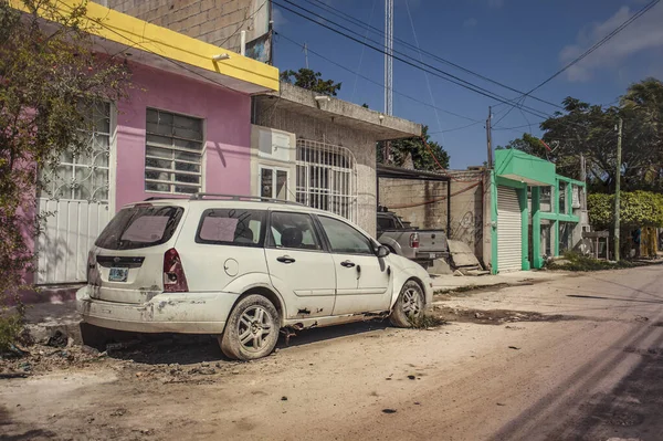 Tulum Mexico August 2022 View Car Destroyed Corroded Wear Tear — Fotografia de Stock