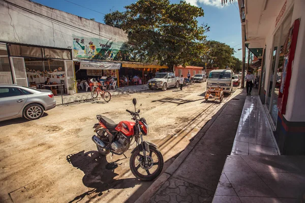 Tulum Μεξικό Αυγούστου 2022 Άποψη Ενός Δρόμου Του Tulum Στο — Φωτογραφία Αρχείου