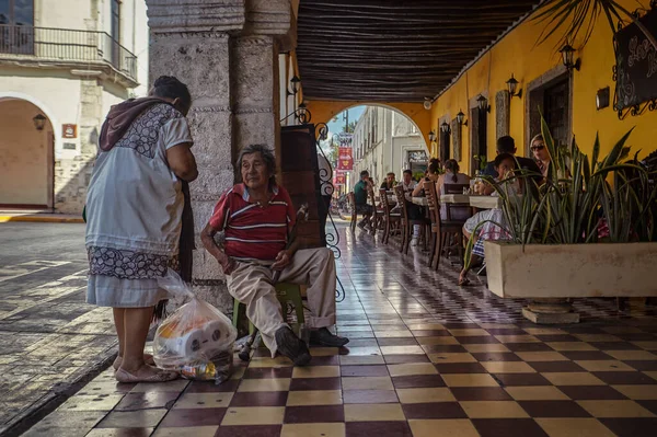 Valladolid, Mexico 20 august 2022: The world that has become. Street side beggars