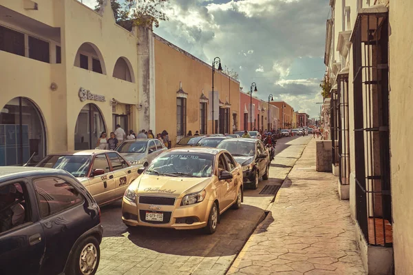 Вальядолид Мексика Августа 2022 Года Интенсивное Движение Улицам Вальядолида Мексике — стоковое фото
