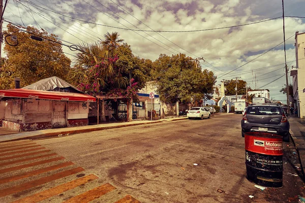 Плайя Дель Кармен Мексика Августа 2022 Года Уличное Пересечение Плайя — стоковое фото