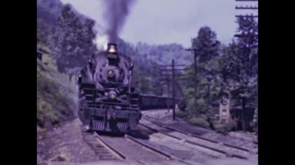 Virginia United States June 1948 Old Vintage Steam Engine Train — Vídeos de Stock