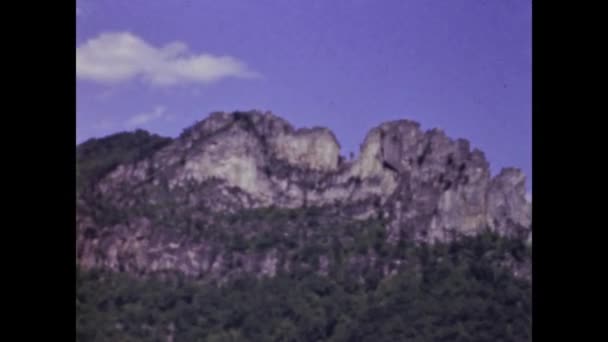 Senecca Rock United States June 1948 Seneca Rocks Cliff Monongahela — Stock Video