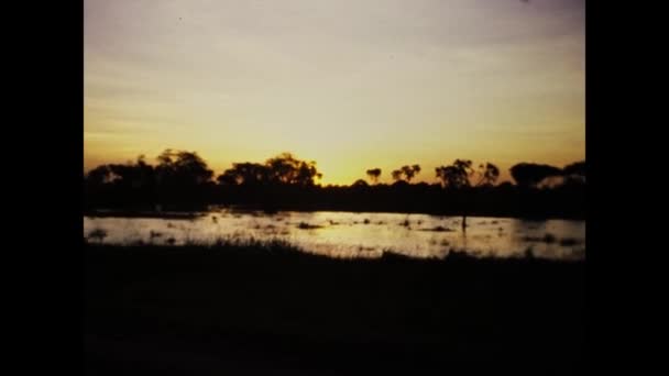 Mombasa Kenya December 1977 Beautiful Golden Sunset Colors River 70S — Vídeo de stock