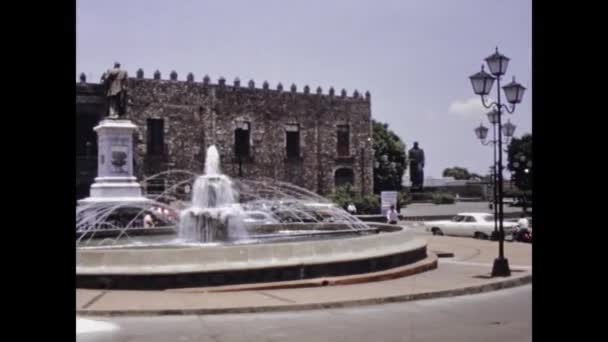 墨西哥城 墨西哥 1975年6月 科尔特斯宫 Palace Cortes 70年代最古老的保护民用建筑 — 图库视频影像