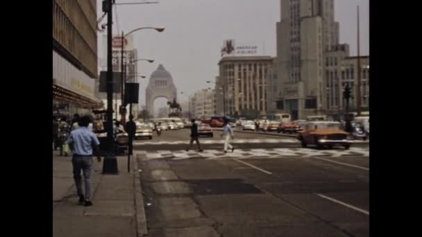 墨西哥城 墨西哥 1975年6月 70年代共和国革命广场纪念碑 — 图库视频影像