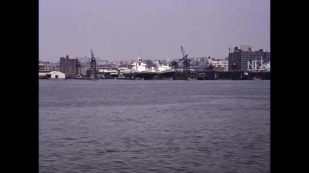 Nueva York Estados Unidos Mayo 1975 Horizonte Panorámico Ciudad World — Vídeo de stock