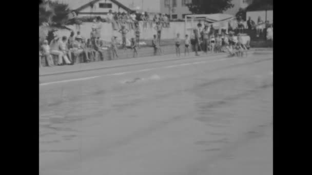 Santa Maria Perù Giugno 1974 Gara Nuoto Piscina Bambini Negli — Video Stock