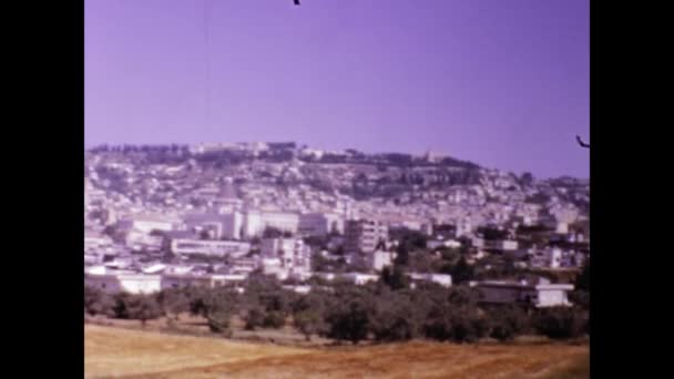 Beit She Anen イスラエル1975年5月 シーの古代ローマ ビザンチン都市の眺め70年代 — ストック動画