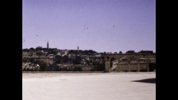 Jerusalem Israel May 1975 David Tower Dome Rock Ancient City — Stock video
