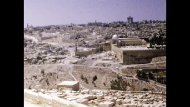 Jeruzalem Israël Mei 1975 Oude Stad Tempelberg Russische Kerk Joodse — Stockvideo