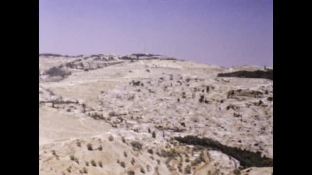 Jeruzalém Izrael 1975 Panorama Starého Města Panorama Olivové Hory Letech — Stock video