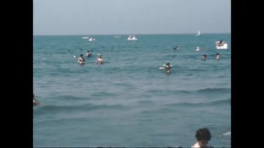 Cenova, İtalya Haziran 1971: 70 'lerde İtalya' da deniz tatili