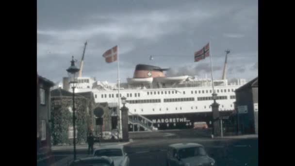 Kopenhaga Dania Maj 1966 Statek Wycieczkowy Scenie Portu Kopenhadze Latach — Wideo stockowe
