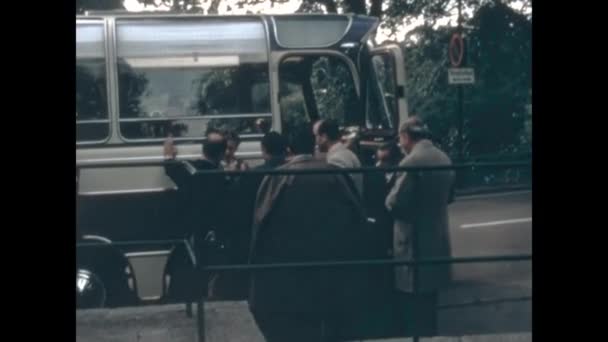 Copenhague Dinamarca Mayo 1966 Gente Monta Autobús Los Años — Vídeo de stock