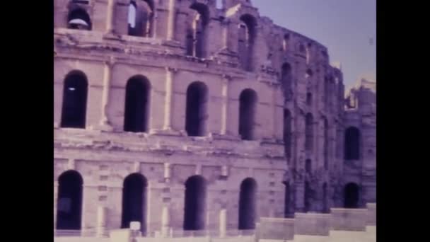 Jem Tunisien April 1983 Romerska Amfiteater Jem Talet — Stockvideo