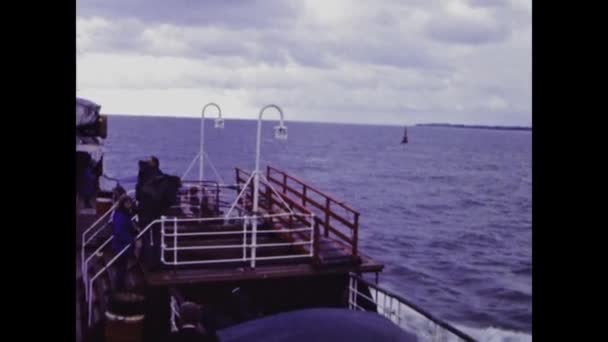 Isle Wight Förenade Kungariket September 1983 Ship Move Navigerar Talet — Stockvideo