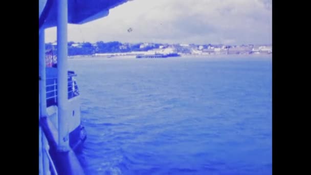 Isle Wight Zjednoczone Królestwo Września 1983 Poruszanie Się Statków Morzu — Wideo stockowe
