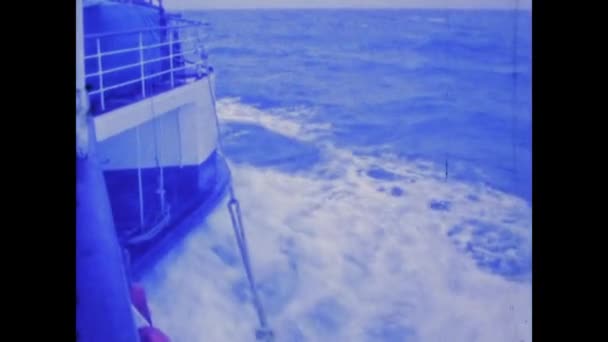 Остров Уайт Великобритания Сентября 1983 Года Перемещение Корабля Морской Сцене — стоковое видео