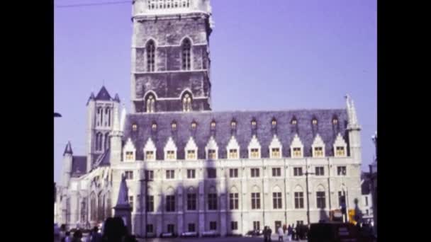 Bruselas Bélgica Abril 1997 Torre Belfort Bruselas Los Años — Vídeos de Stock