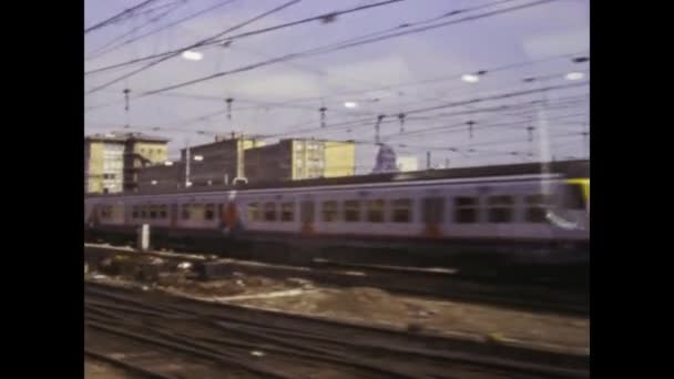 Брюссель Бельгия Апреля 1997 Года Поездка Поезде Через Окно — стоковое видео