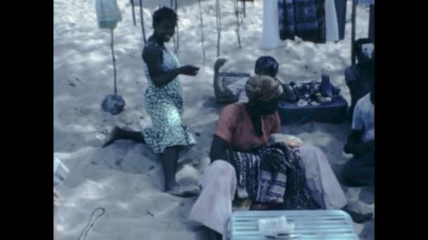 Dominicus Dominikanska Republiken November 1966 Leende Fattiga Svarta Människor Scen — Stockvideo