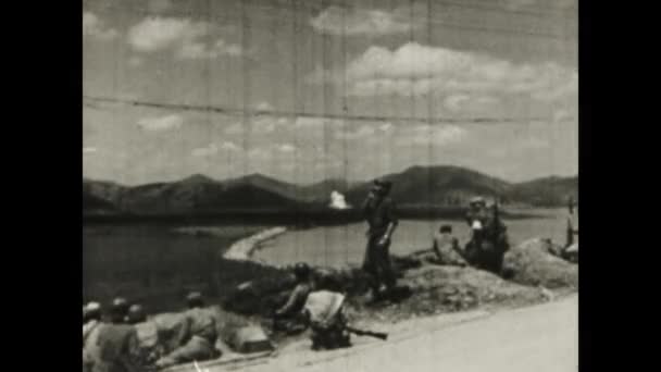 1950年 昭和25年 8月朝鮮 馬山の戦い 中国地方でのアメリカ軍の反撃 1950年の戦闘でアメリカ軍は — ストック動画