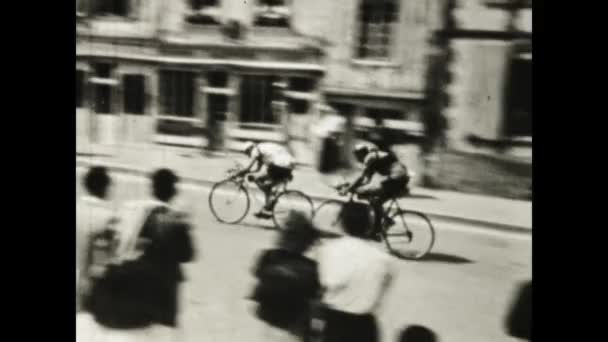 Lille Frankrig Maj 1950 Tour France Cykelløb Scene Erne Belgiske – Stock-video