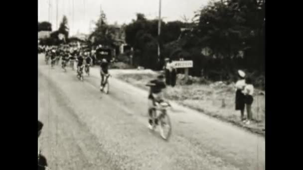 Bordeaux Fransa 1950 Lerde Fransa Bisiklet Yarışı Sahnesi Bordeaux Pasotti — Stok video