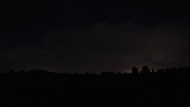 Tempestade Relâmpago Noite Escura — Vídeo de Stock