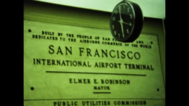 San Francisco United States May 1977 Plane Blue Sky Scene — Stock Video