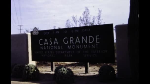 Phoenix Estados Unidos Junho 1977 Monumento Nacional Casa Grande Década — Vídeo de Stock
