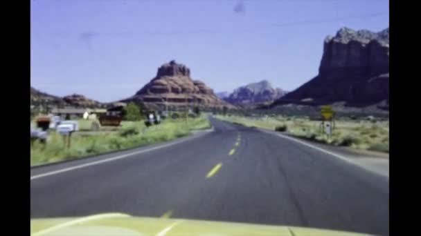 Phoenix Spojené Státy Americké Červen 1977 Cestování Podél Dálnice Arizona — Stock video