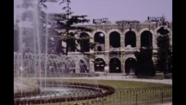 Verona Włochy Marzec 1983 Verona Arena Widok Latach Tych — Wideo stockowe