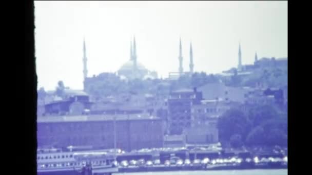 トルコ イスタンブール1980年6月 80年代の海景から見たイスタンブール — ストック動画