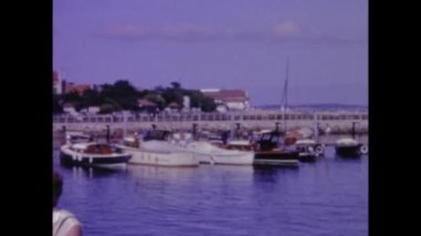 Paris, Fransa Mayıs 1969: 60 'larda liman bölgesinde insanlar