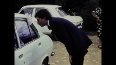 Paris, Fransa Mayıs 1969: 60 'lardaki eski düğün sahnesi