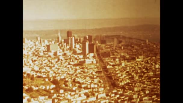 San Francisco Ηνωμένες Πολιτείες Μπορεί 1982 Σαν Φρανσίσκο Άποψη Ορίζοντα — Αρχείο Βίντεο