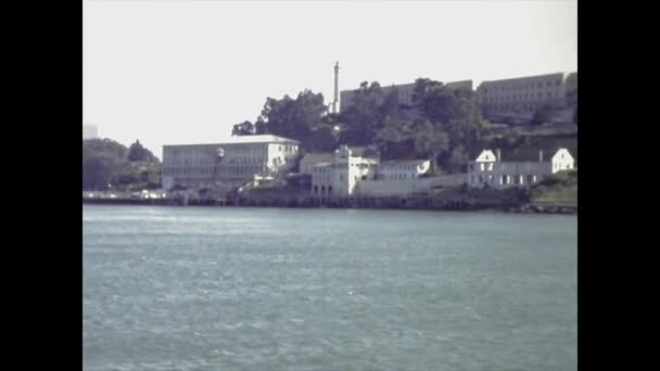 San Francisco United States May 1982 Alcatraz Island Prison 80S — Stock Video