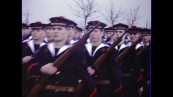 Giza Egypt May 1980 Military March Band Parade Scene 1980S — 图库视频影像