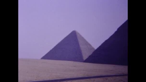 Gizeh Ägypten Mai 1980 Landschaft Der Pyramiden Von Gizeh Den — Stockvideo