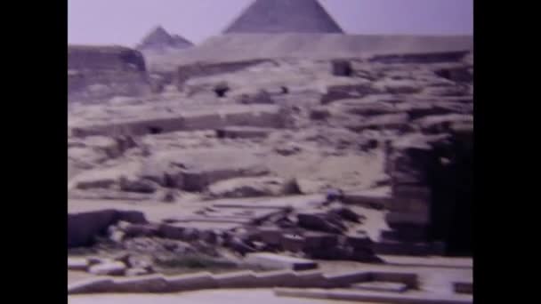 Gíza Egypt Květen 1980 Gíza Pyramidy Krajina Scéna Letech — Stock video