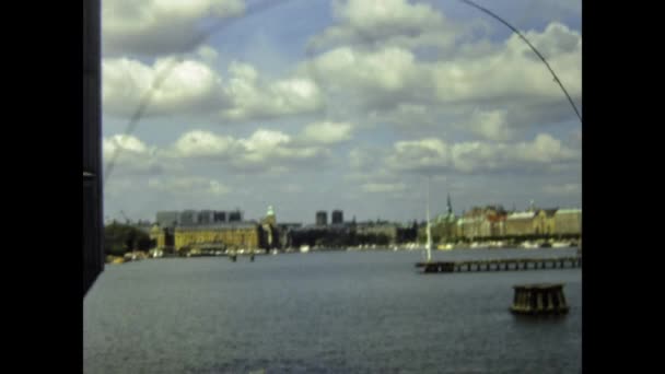 1976年8月スウェーデン ストックホルム市 70年代のストックホルム市内風景 — ストック動画