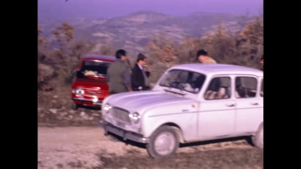 Ραβέννα Ιταλία Απρίλιος 1973 Κυνηγοί Κυνηγετική Σκηνή Δεκαετία Του Κυνηγοί — Αρχείο Βίντεο