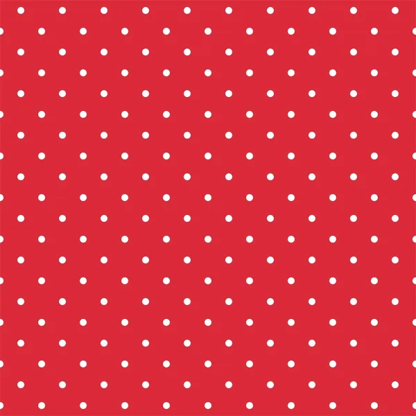 Fundo vermelho padrão vetor sem costura retro com bolinhas brancas pontos — Vetor de Stock